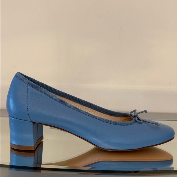 J. CREW Kate Block Heel Ballet Pumps Blue Women's Size 7 - Picture 6 of 16